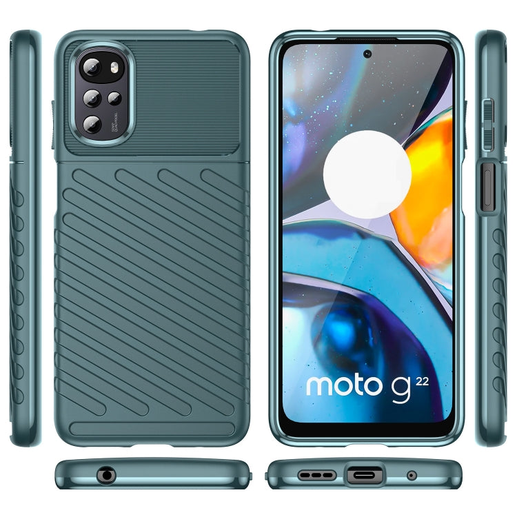 For Motorola Moto E32 Thunderbolt Shockproof TPU Protective Soft Phone Case(Green)