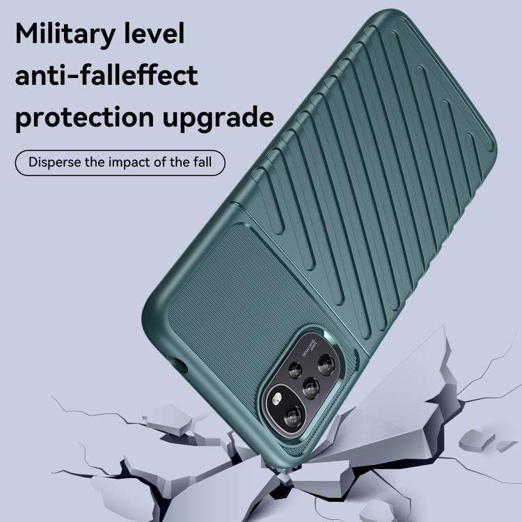 For Motorola Moto E32 Thunderbolt Shockproof TPU Protective Soft Phone Case(Green)