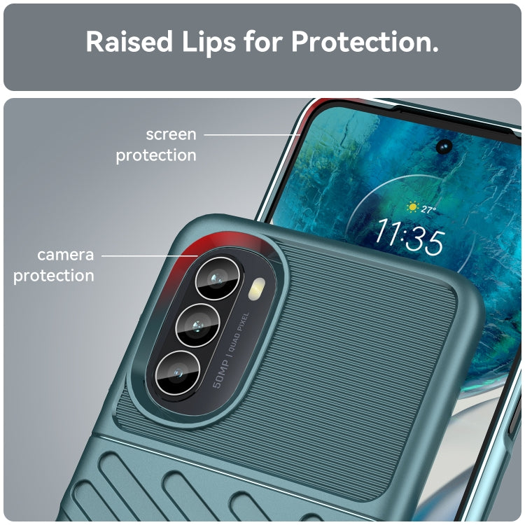 For Motorola Moto G71s Thunderbolt Shockproof TPU Protective Soft Phone Case(Green)