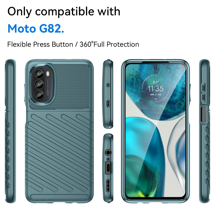 For Motorola Moto G82 Thunderbolt Shockproof TPU Protective Soft Phone Case(Green)