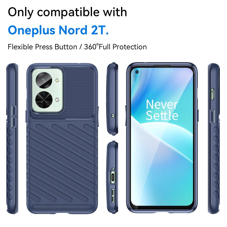 For OnePlus Nord 2T Thunderbolt Shockproof TPU Protective Soft Phone Case(Blue)