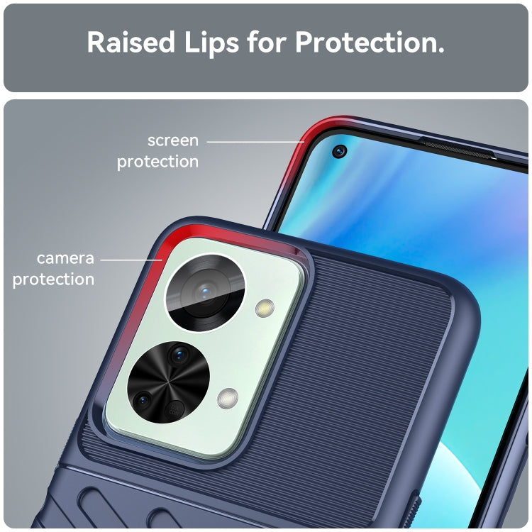 For OnePlus Nord 2T Thunderbolt Shockproof TPU Protective Soft Phone Case(Blue)