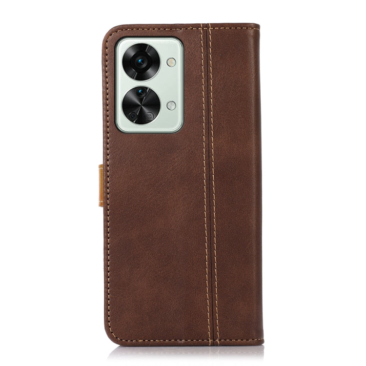 For OnePlus Nord 2T 5G Stitching Thread Calf Texture Leather Phone Case