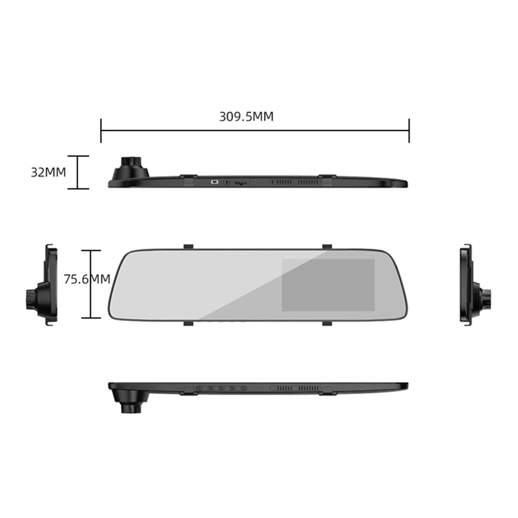 Anytek A5+ 4.5 inch FHD 1920x1080P Car Front & Rearview Mirror DVR Camera