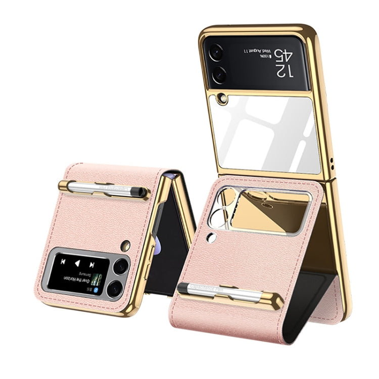 For Samsung Galaxy Z Flip3 5G GKK Phone Folding Beauty Bag Leather Case With Capacity Pen