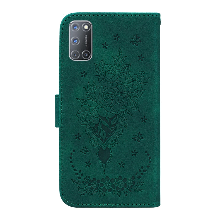 For OPPO A52 / A92 / A72 Butterfly Rose Embossed Leather Phone Case