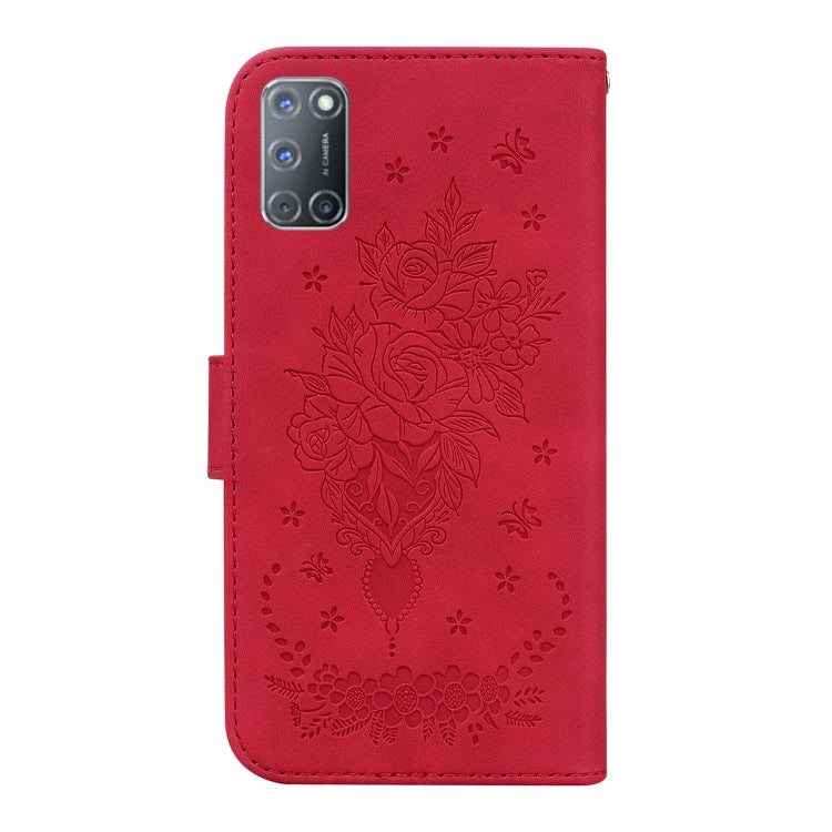 For OPPO A52 / A92 / A72 Butterfly Rose Embossed Leather Phone Case