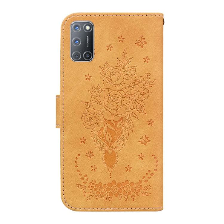 For OPPO A52 / A92 / A72 Butterfly Rose Embossed Leather Phone Case