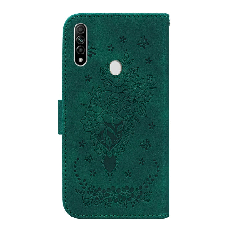 For OPPO A8 / A31 2020 Butterfly Rose Embossed Leather Phone Case