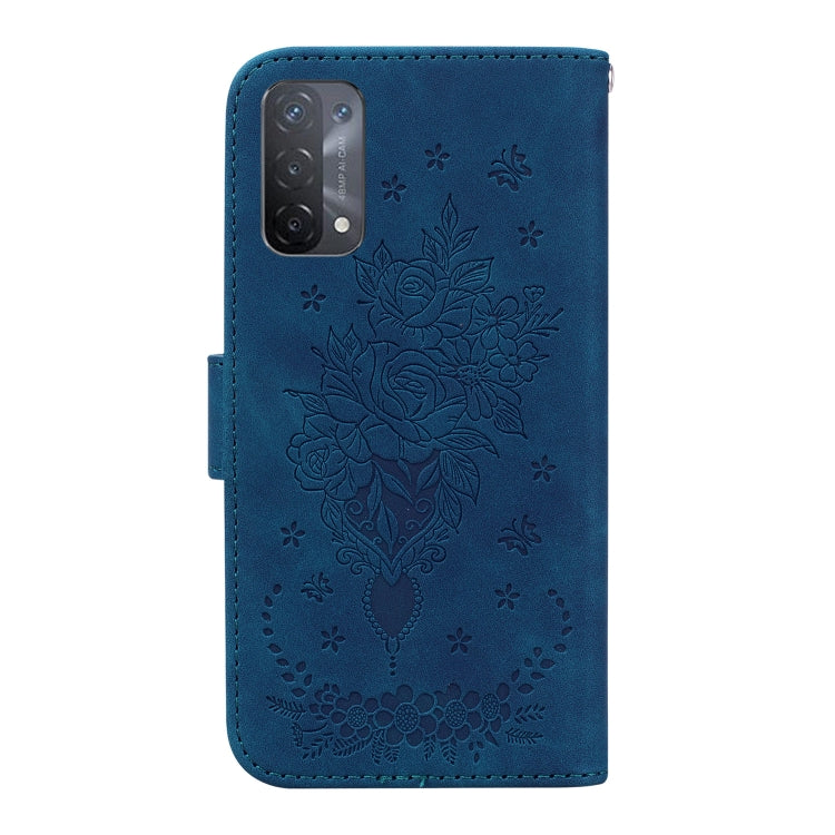 For OPPO A74 5G / A93 5G / A54 5G Butterfly Rose Embossed Leather Phone Case