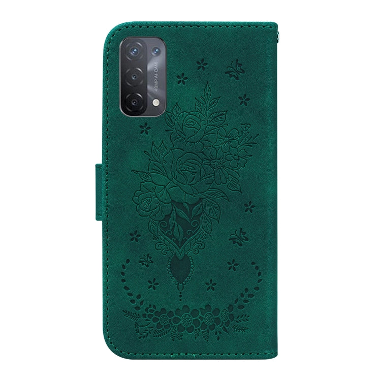 For OPPO A74 5G / A93 5G / A54 5G Butterfly Rose Embossed Leather Phone Case