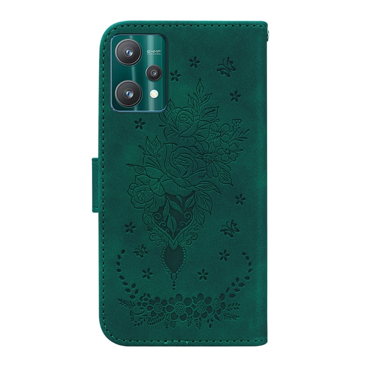 For OPPO Realme 9 Pro Butterfly Rose Embossed Leather Phone Case