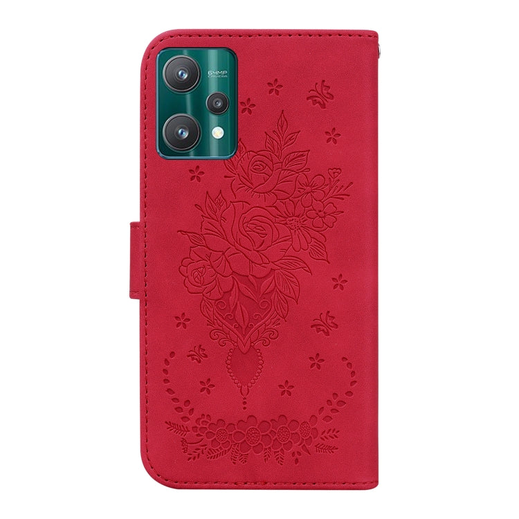 For OPPO Realme 9 Pro Butterfly Rose Embossed Leather Phone Case
