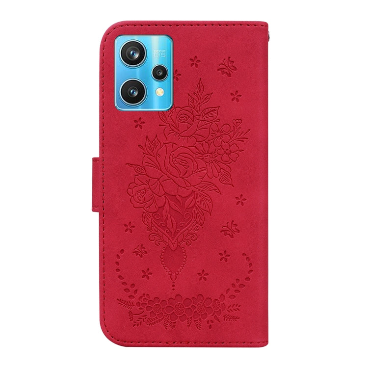 For OPPO Realme 9 Pro+ / Realme 9 4G Butterfly Rose Embossed Leather Phone Case