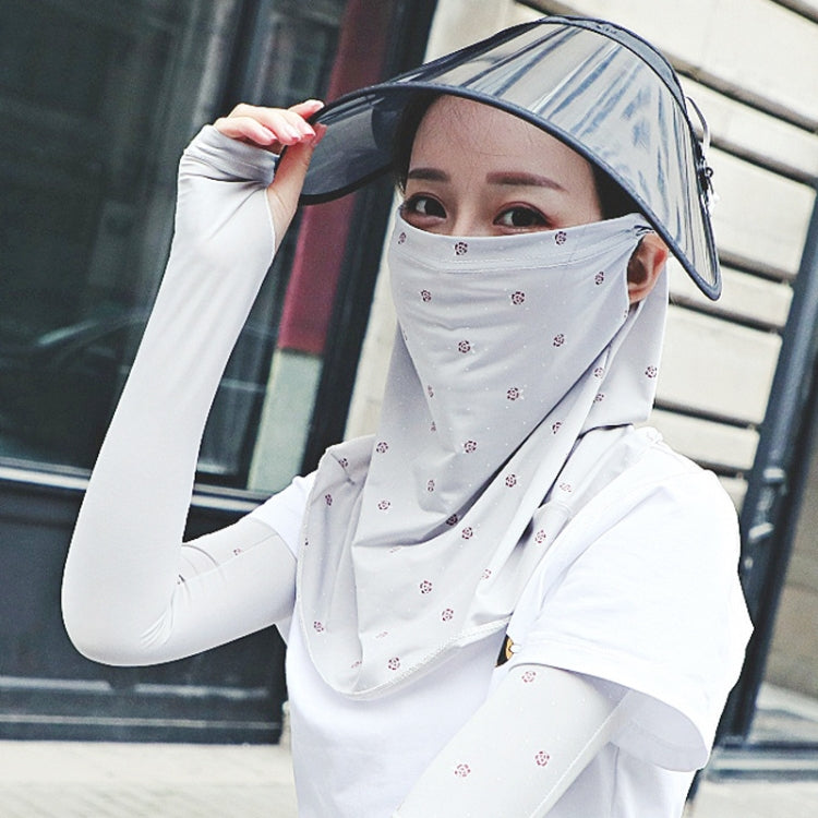 Summer Outdoor Floral Ice Silk Sunshade Face Mask Sun-proof Shawl