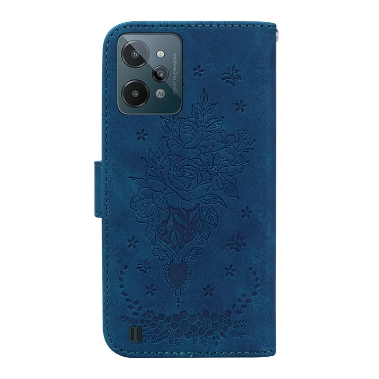 For OPPO Realme C31 Butterfly Rose Embossed Leather Phone Case