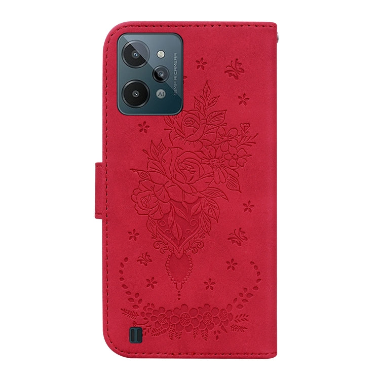 For OPPO Realme C31 Butterfly Rose Embossed Leather Phone Case