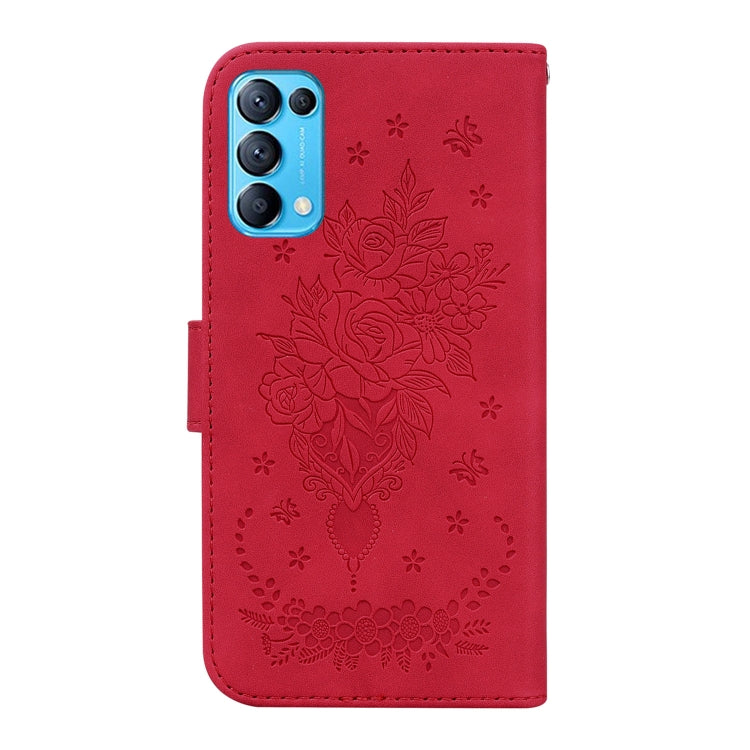 For OPPO Reno5 5G / 4G / Reno5 K / Find X3 Lite Butterfly Rose Embossed Leather Phone Case