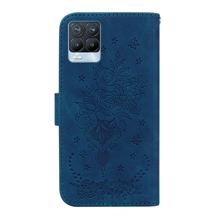 For OPPO Realme 8 / 8 Pro Butterfly Rose Embossed Leather Phone Case