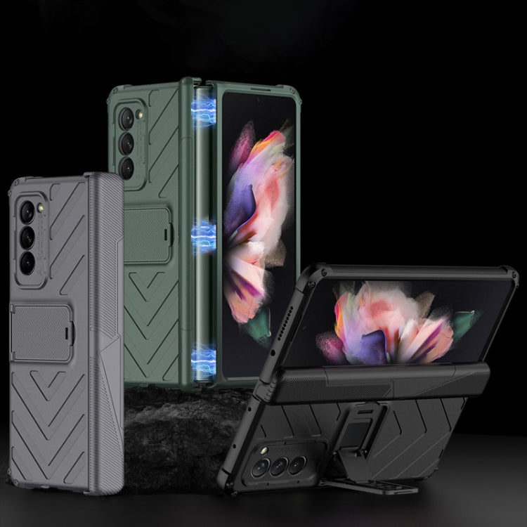 For Samsung Galaxy Z Fold2 5G GKK Integrated Magnetic Armor Flip Phone Case with Holder