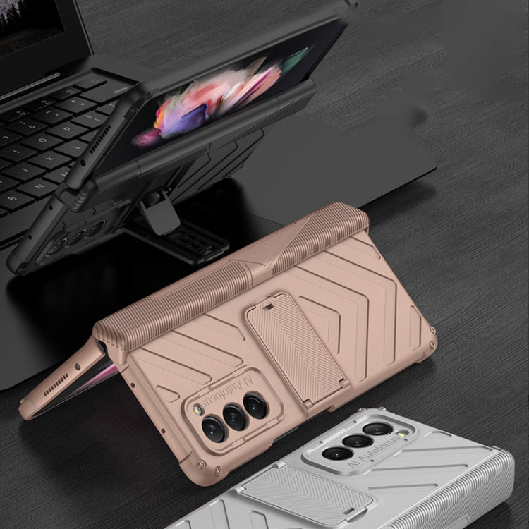 For Samsung Galaxy Z Fold2 5G GKK Integrated Magnetic Armor Flip Phone Case with Holder