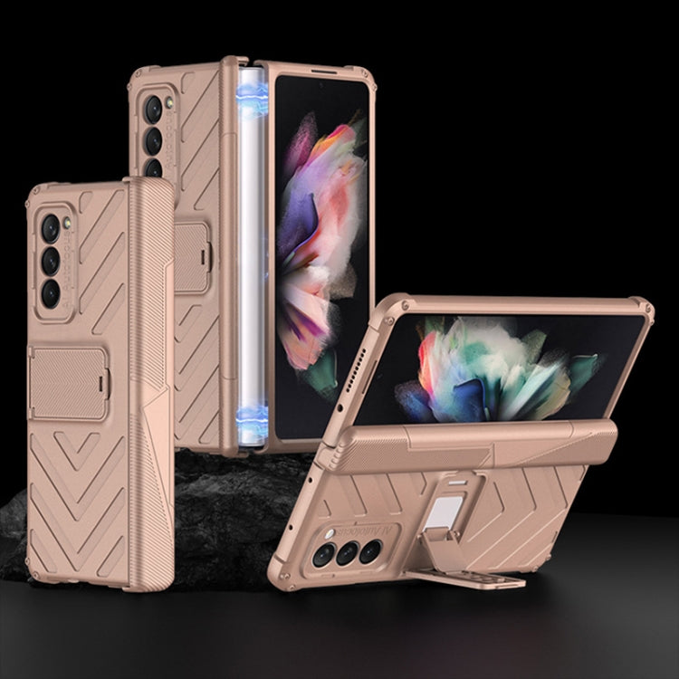 For Samsung Galaxy Z Fold2 5G GKK Integrated Magnetic Armor Flip Phone Case with Holder