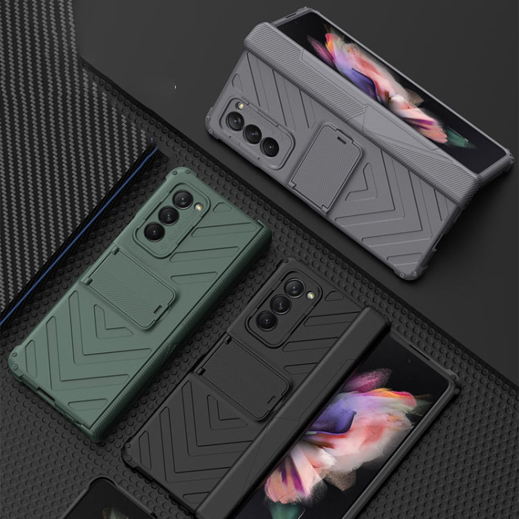 For Samsung Galaxy Z Fold2 5G GKK Integrated Magnetic Armor Flip Phone Case with Holder