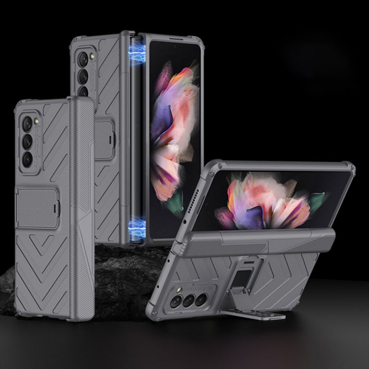 For Samsung Galaxy Z Fold2 5G GKK Integrated Magnetic Armor Flip Phone Case with Holder