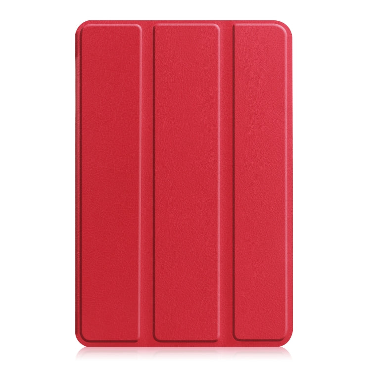 For Amazon Kindle Fire 7 2022 Custer Pure Color 3-Fold Holder Smart Leather Tablet Case