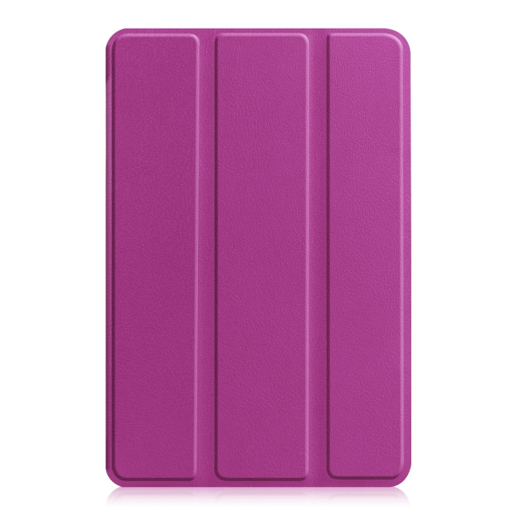 For Amazon Kindle Fire 7 2022 Custer Pure Color 3-Fold Holder Smart Leather Tablet Case