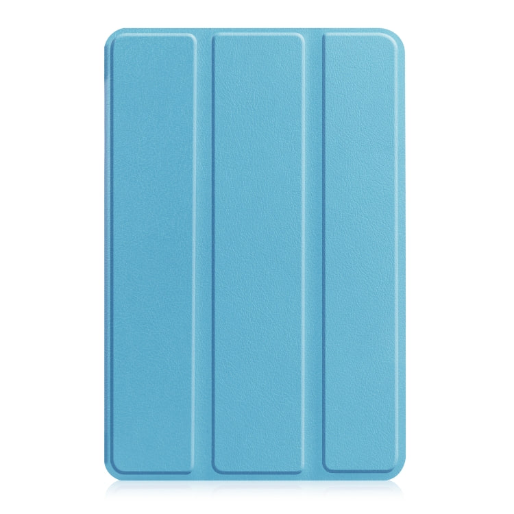 For Amazon Kindle Fire 7 2022 Custer Pure Color 3-Fold Holder Smart Leather Tablet Case