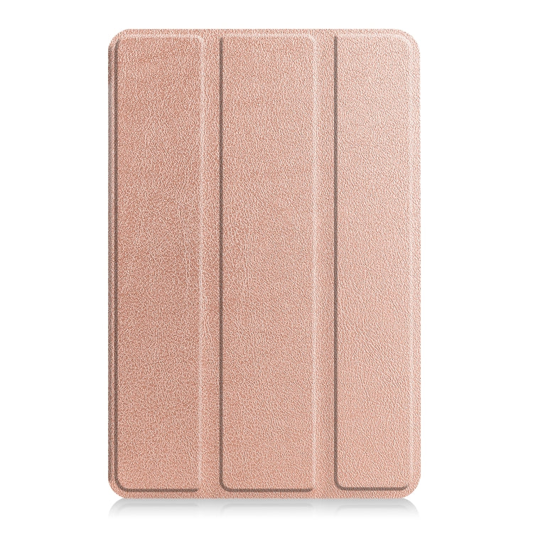 For Amazon Kindle Fire 7 2022 Custer Pure Color 3-Fold Holder Smart Leather Tablet Case