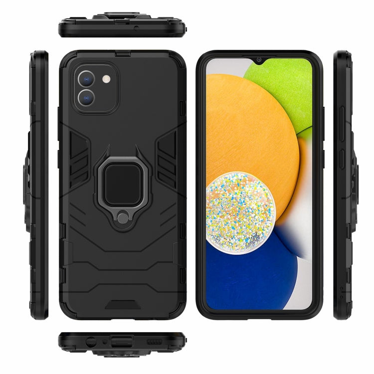 For Samsung Galaxy A03 EU Version PC + TPU Shockproof Protective Phone Case with Magnetic Ring Holder