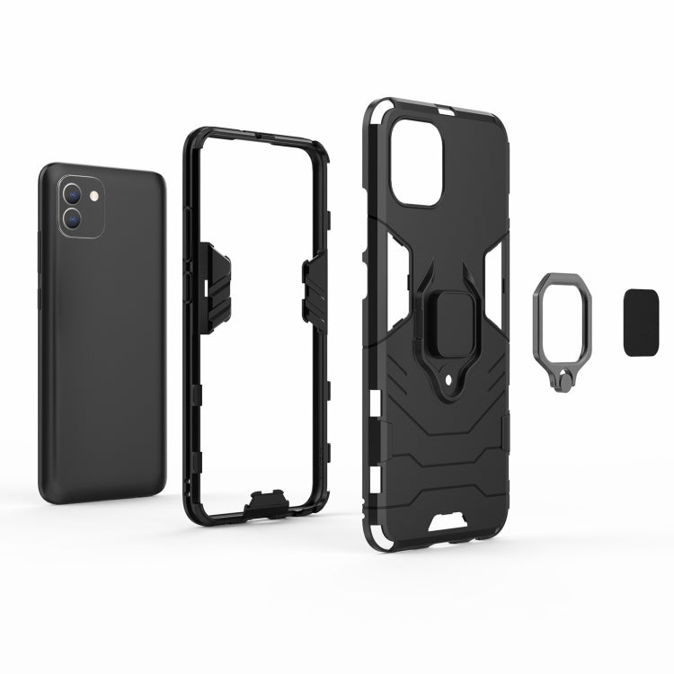 For Samsung Galaxy A03 EU Version PC + TPU Shockproof Protective Phone Case with Magnetic Ring Holder
