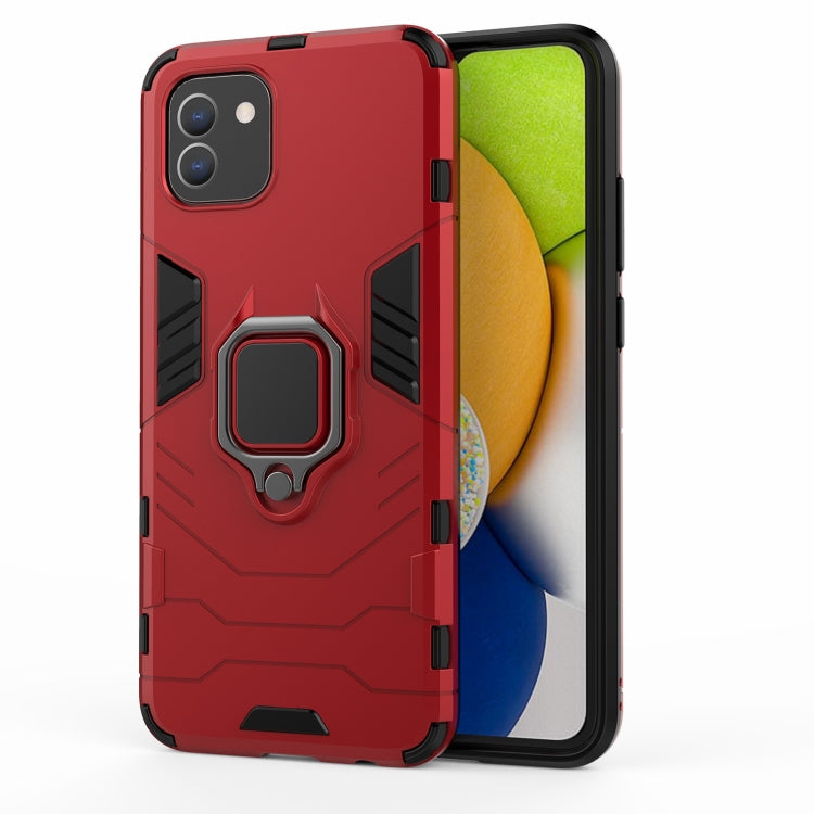 For Samsung Galaxy A03 EU Version PC + TPU Shockproof Protective Phone Case with Magnetic Ring Holder