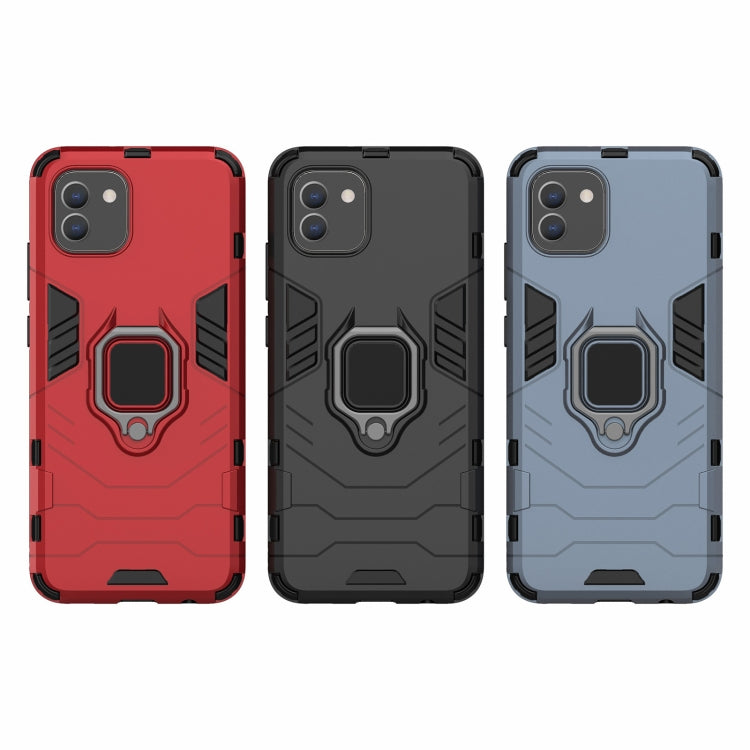 For Samsung Galaxy A03 EU Version PC + TPU Shockproof Protective Phone Case with Magnetic Ring Holder