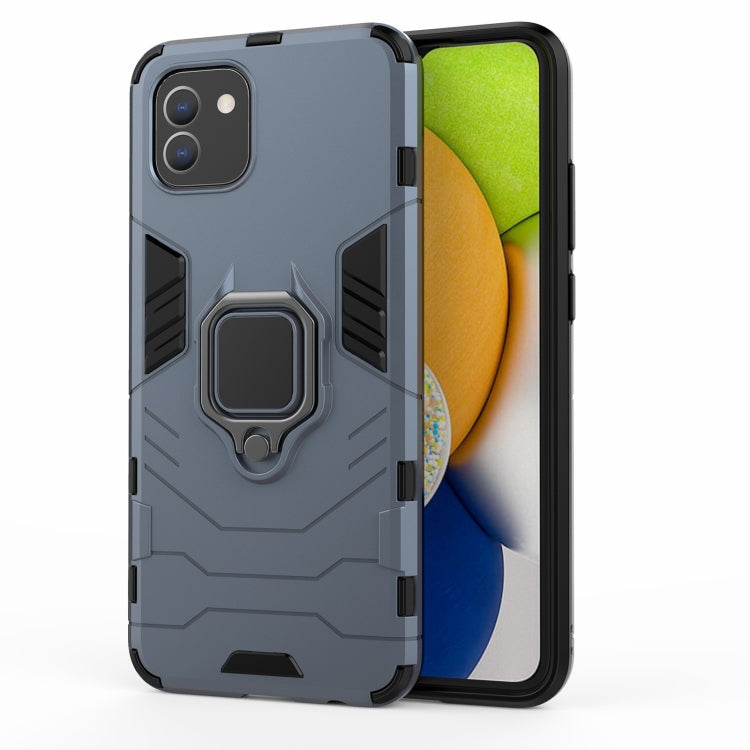 For Samsung Galaxy A03 EU Version PC + TPU Shockproof Protective Phone Case with Magnetic Ring Holder