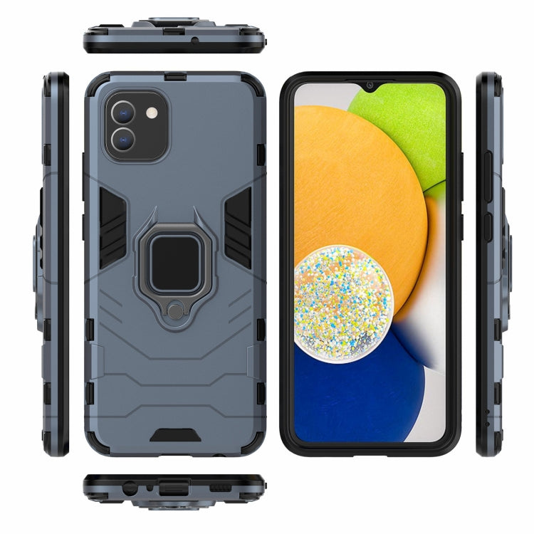 For Samsung Galaxy A03 EU Version PC + TPU Shockproof Protective Phone Case with Magnetic Ring Holder