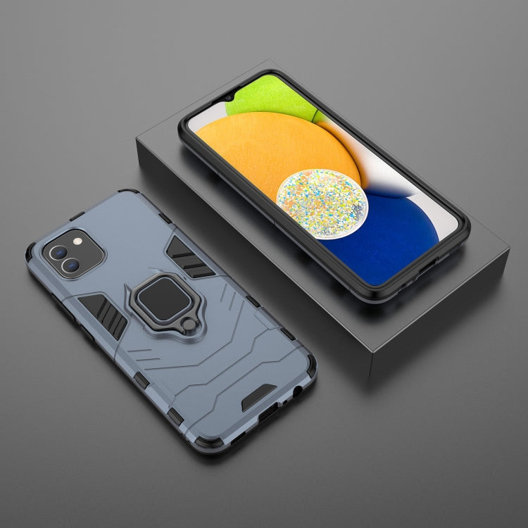 For Samsung Galaxy A03 EU Version PC + TPU Shockproof Protective Phone Case with Magnetic Ring Holder