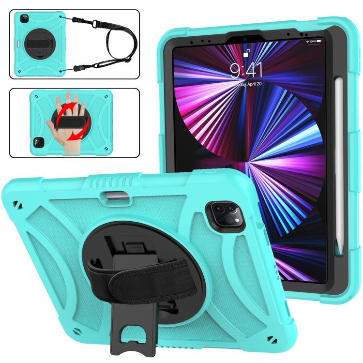 For iPad Pro 11 2022 / 2021 / 2020 Rotary Grab Silicone + PC Tablet Case