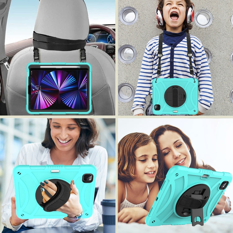 For iPad Pro 11 2022 / 2021 / 2020 Rotary Grab Silicone + PC Tablet Case