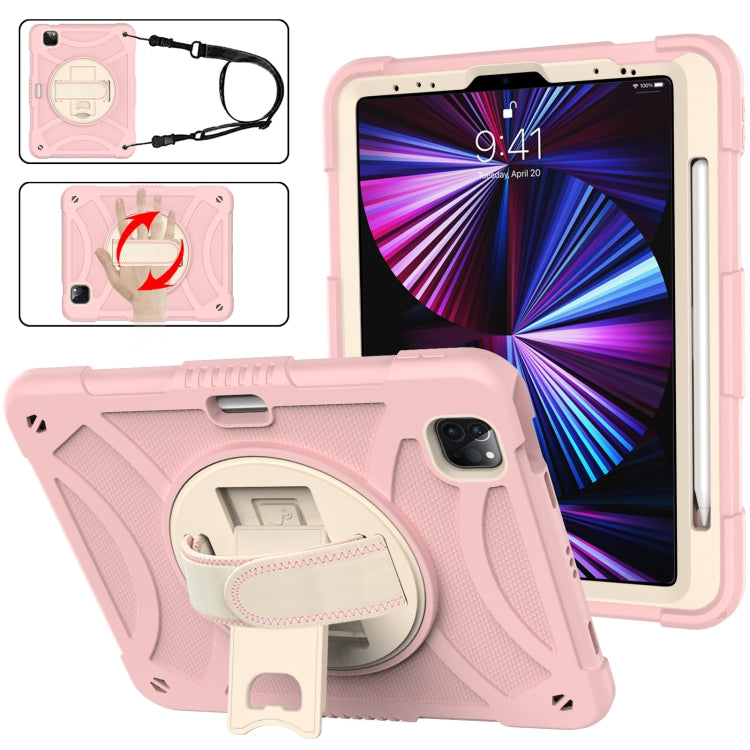 For iPad Pro 11 2022 / 2021 / 2020 Rotary Grab Silicone + PC Tablet Case