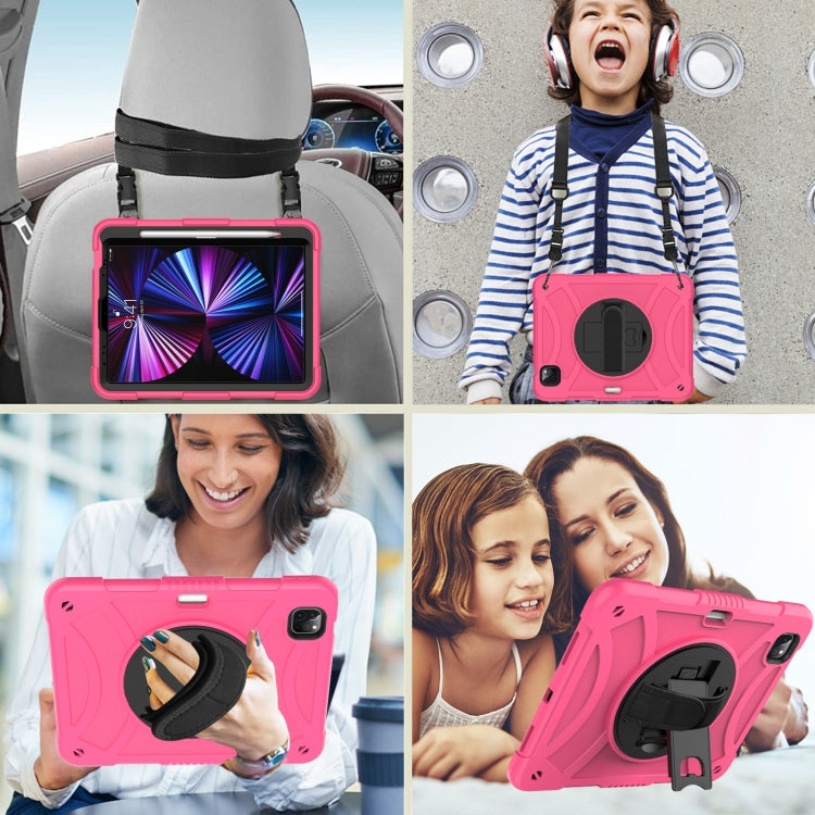 For iPad Pro 11 2022 / 2021 / 2020 Rotary Grab Silicone + PC Tablet Case