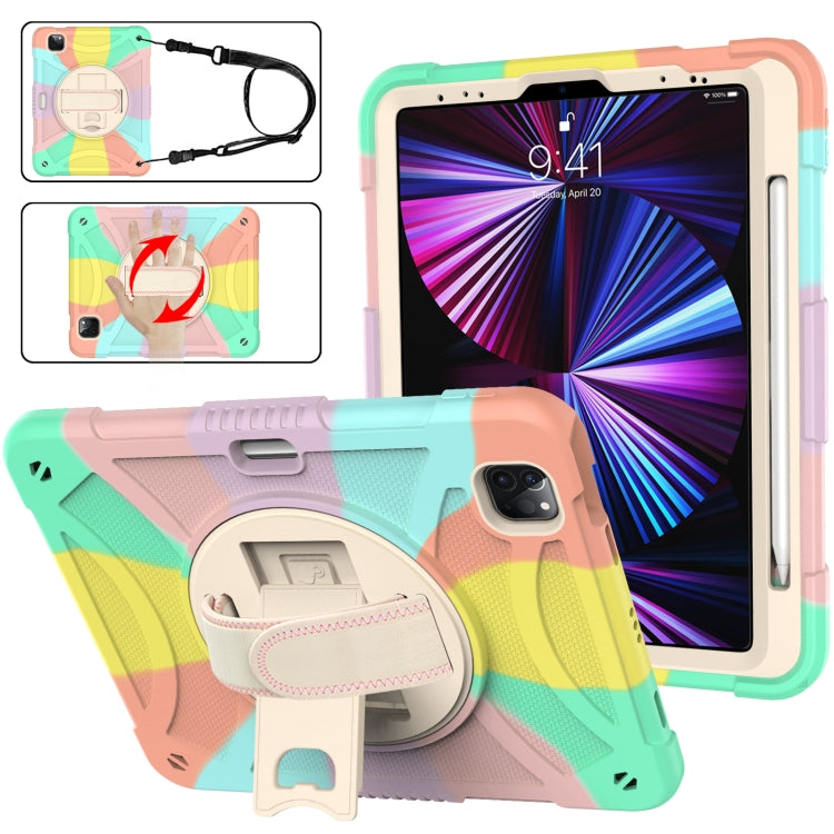 For iPad Pro 11 2022 / 2021 / 2020 Rotary Grab Silicone + PC Tablet Case