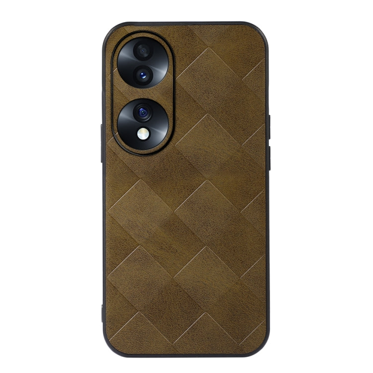 For Honor 70 Weave Plaid PU Phone Case