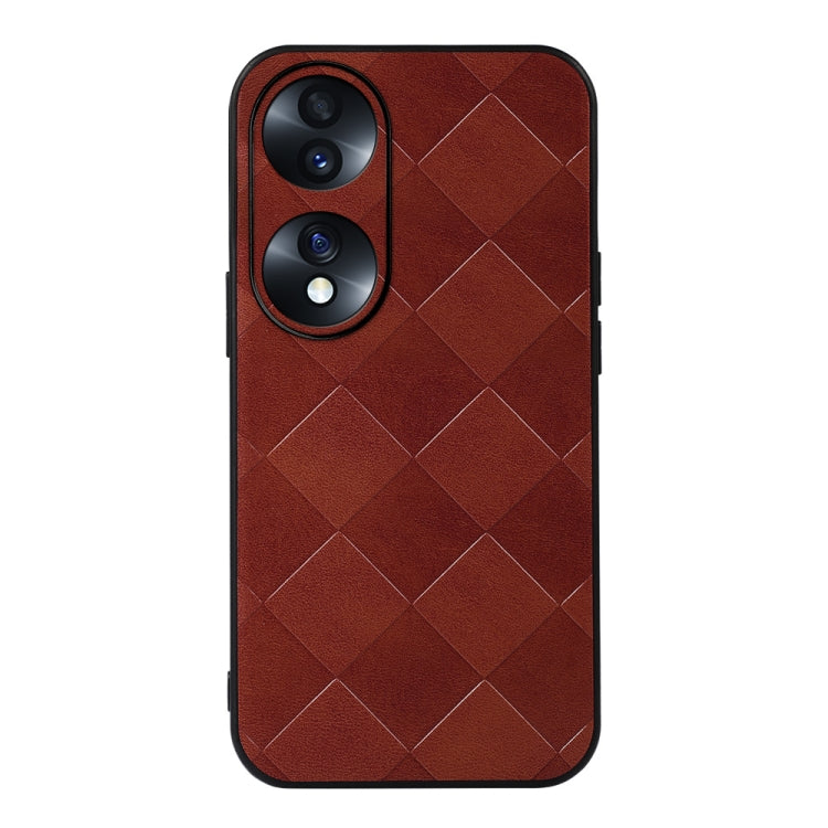 For Honor 70 Weave Plaid PU Phone Case