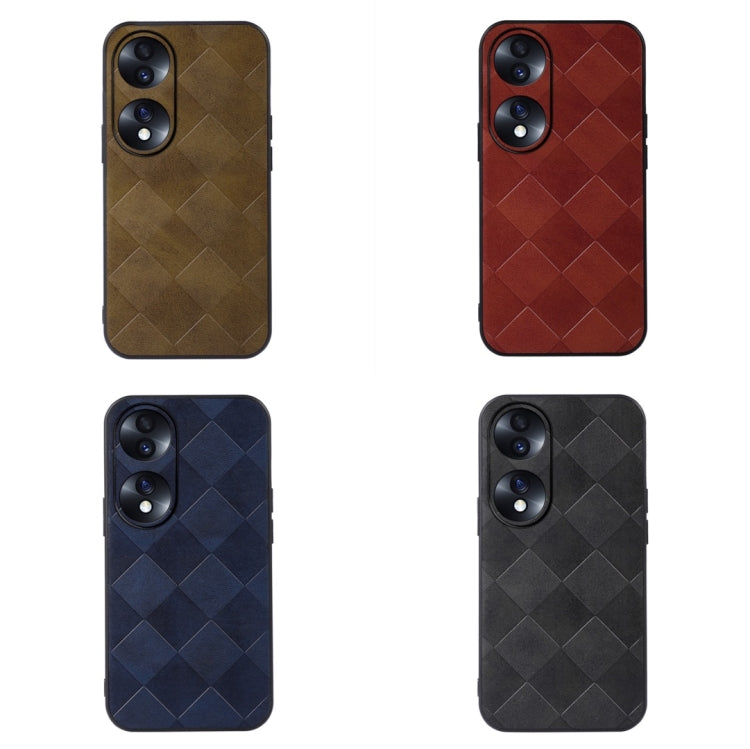 For Honor 70 Weave Plaid PU Phone Case