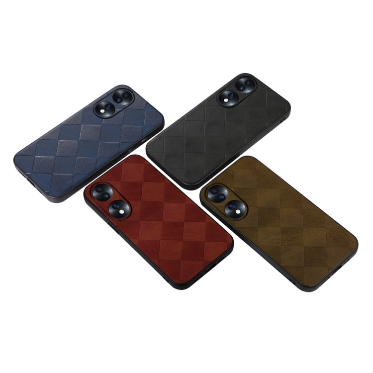 For Honor 70 Weave Plaid PU Phone Case