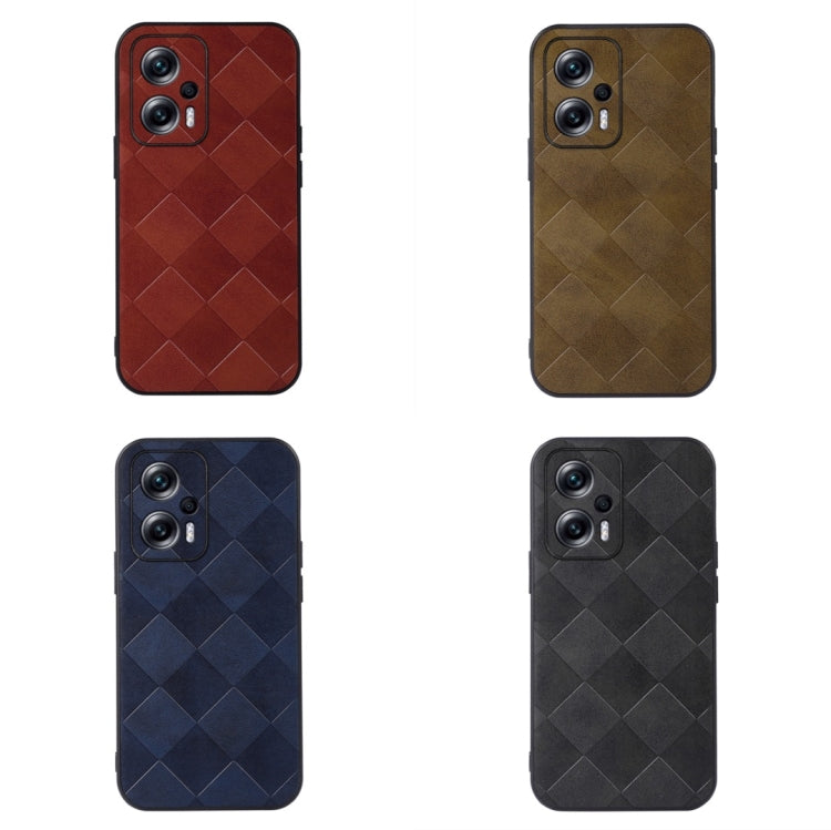 For Xiaomi Redmi Note 11T Pro Weave Plaid PU Phone Case
