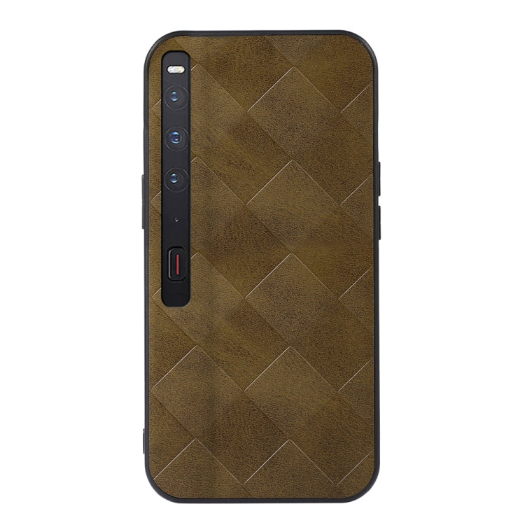 For Huawei Mate Xs 2 Weave Plaid PU Phone Case